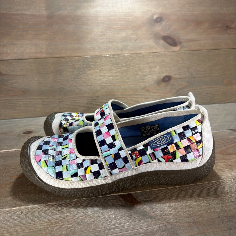 Keen Harvest Womens size 6.5 shoes Multicolor Woven Rice Bag Mary Jane flats